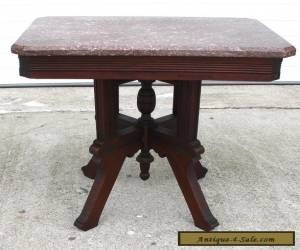 Item 1870-80s SOLID WALNUT VICTORIAN ROSE MARBLE TOP COFFEE TABLE STAND for Sale