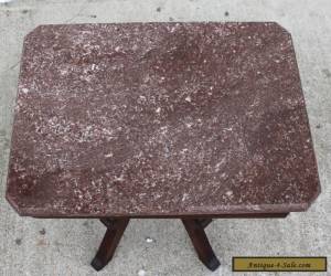 Item 1870-80s SOLID WALNUT VICTORIAN ROSE MARBLE TOP COFFEE TABLE STAND for Sale