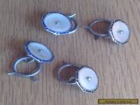 Vintage Solid Silver Mother of Pearl Cufflinks / Studs