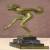 French BRONZE ART DECO DANCER STATUE nude lady sculpture marble Bourain Nymph for Sale