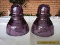 INSULATORSx2 PURPLE SUN COLORED1930s ERA MINT GREAT DOOR STOPS