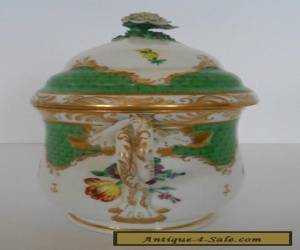 Item Royal Vienna Hand Painted Porcelain Pot de Creme Flower Finial & Twist Handle for Sale