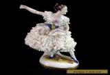 Vintage Volkstedt Dresden Lace Dress Dancing Woman Lady with Fan Figurine Gilt  for Sale