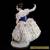 Vintage Volkstedt Dresden Lace Dress Dancing Woman Lady with Fan Figurine Gilt  for Sale
