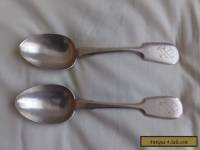 PAIR OF RUSSIAN SOLID SILVER TABLE SPOONS