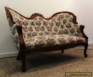 Antique/Vintage Carved Victorian Tufted Walnut Setee/Loveseat for Sale