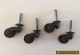Set of 4 Vintage Wooden Furniture Wheels Casters  Rollers dresser feet Wood for Sale
