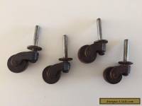 Set of 4 Vintage Wooden Furniture Wheels Casters  Rollers dresser feet Wood