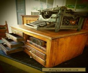 Item ANTIQUE OAK TABLE TOP PRINTERS CABINET- 6 DRAWER- PAPER SLOT for Sale