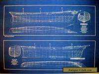 Ships Half Hull Model Blueprint Plans 1854 20x28 (279)