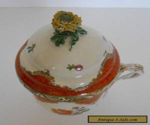 Item Royal Vienna Hand Painted Porcelain Pot de Creme Flower Finial & Twist Handle for Sale