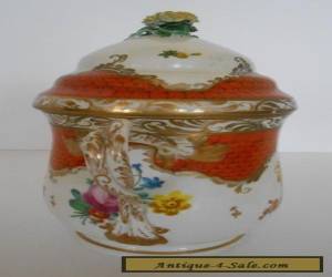 Item Royal Vienna Hand Painted Porcelain Pot de Creme Flower Finial & Twist Handle for Sale