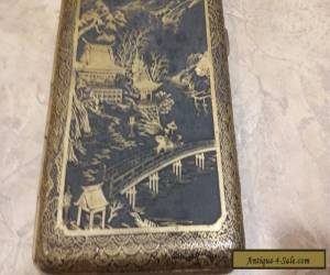 Item Beautiful Vintage Japanese Motif Mixed Metal Shakudo Gold Cigarette Case for Sale