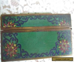 Item Cloisonne Enamelled Box w/Carved Jade Dragon Lid: Antique for Sale