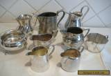 JOB LOT OF 9 VINTAGE PLATED JUGS. for Sale