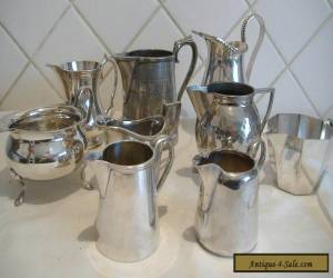 Item JOB LOT OF 9 VINTAGE PLATED JUGS. for Sale