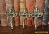 Antique Set of 3 French Brass Cherub Hooks for Sale