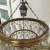 antique  vintage brass and large tear drop crystals chandelier  for Sale