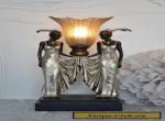 Table Lamp Vintage Art Deco Female Figure Subjects Screen Antique for Sale