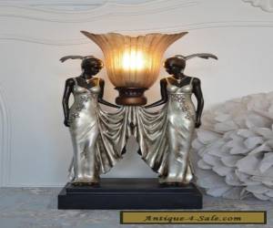 Item Table Lamp Vintage Art Deco Female Figure Subjects Screen Antique for Sale