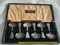 6 vintage silver tea spoons 