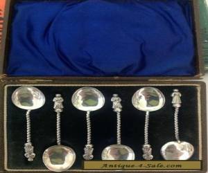 Item 6 Antique Sterling Silver Apostle Teaspoons Set  in Original Box for Sale