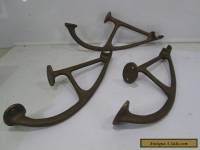 3 Vintage Brass Bar Foot Rail Brackets?