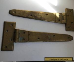 Item Vintage Brass Hinges x2 Large & heavy. for Sale