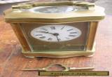old English Brass & Bevelled Glass Carriage Clock with Key : Working  for Sale