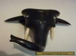 ANTIQUE ELEPHANT  BUST WALL MOUNTED EBONY 1900s for Sale