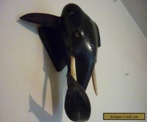 Item ANTIQUE ELEPHANT  BUST WALL MOUNTED EBONY 1900s for Sale