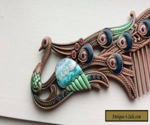 Item Art Nouveau Copper Vintage Peacock Hair Comb for Sale