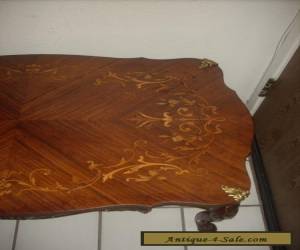 Item ANTIQUE LOUIS XV STYLED FRENCH MARQUETRY INLAID CARVED WALNUT COFFEE TABLE  for Sale