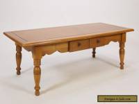 Vintage Maple Coffee Table W/ Single Drawer Colonial Style Furniture