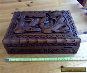 Item large vintage hand-carved wooden 'Dragon' box for Sale