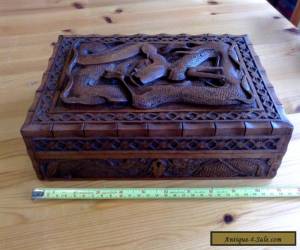 Item large vintage hand-carved wooden 'Dragon' box for Sale