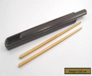 Vintage set of oriental chopsticks in hard wooden case  for Sale