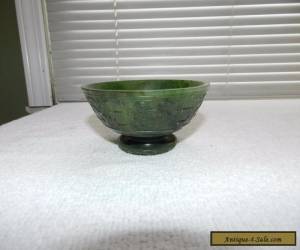 Item Antique Chinese Nephrite Hardstone Bowl Lotus Style Foot  NR for Sale