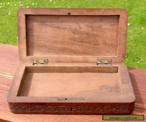 Item ANTIQUE VICTORIAN CARVED WOODEN BOX LOVELY ORNATE BIRD & FLORA DESIGN for Sale