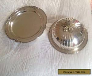 Item Antique Silver Serving Plater and Cover for Sale