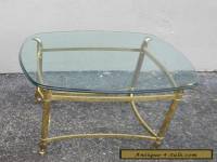 Mid-Century Brass Glass-Top Side Table #2888A