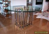 rare PIERRE CARDIN dining TABLE base chrome & brass mid century for Sale