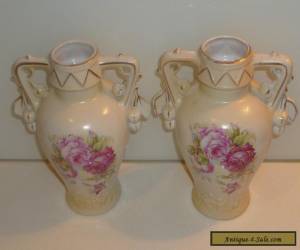 Item VICTORIAN ART NOUVEAU ROYAL WETTINA ? ROBERT HANKE PAIR VASES for Sale