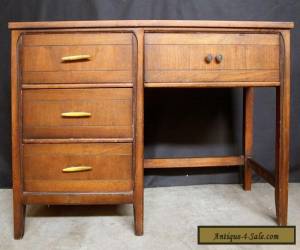 Item 48"W Vintage Mid Century Modern Walnut Wood Wooden Executive Desk File Cabinet for Sale