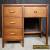 48"W Vintage Mid Century Modern Walnut Wood Wooden Executive Desk File Cabinet for Sale