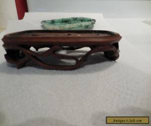 Item CHINESE JADE TRAY /WOODEN STAND for Sale