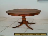 Vintage Antique Federal Style Solid Walnut 1 Drawer Drum Table / Lamp Table
