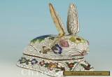 Delicate Asian Chinese Old Cloisonne Hand Carved Rabbit Statue Box Collectables  for Sale