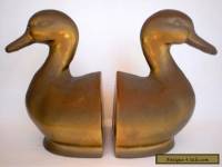 SENSATIONAL PAIR OF VINTAGE Ca 1960's BRASS DUCK BOOKENDS IN ORIGINAL CONDITION