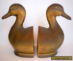 SENSATIONAL PAIR OF VINTAGE Ca 1960's BRASS DUCK BOOKENDS IN ORIGINAL CONDITION for Sale